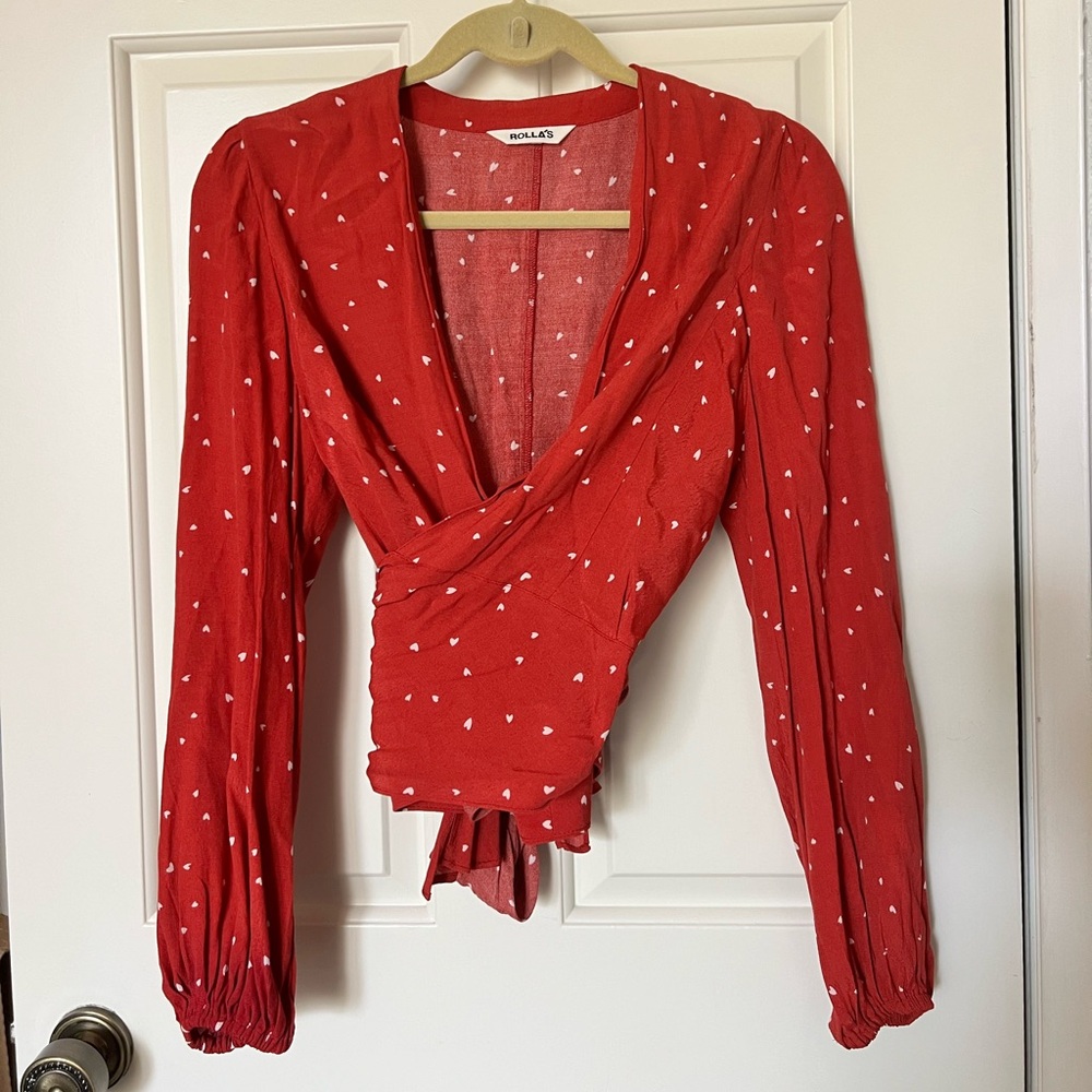 Rolla’s Red Layla Wrap Blouse Medium